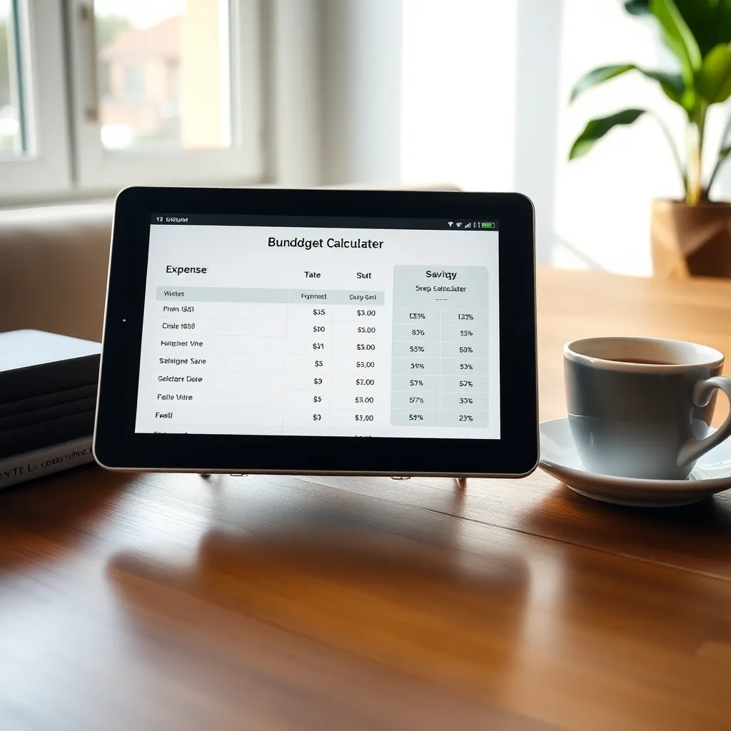 Budgetcalculator tool op tablet met Nederlandse interface
